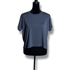 RealEssentials Dark Gray Women's Short Sleeve Sporty Breathable Relaxed Tee